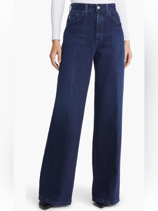 Ag Adriano Goldschmied Denim - NWT AG Deven High Rise Ultra Wide Leg Jeans Dark Wash sz 29